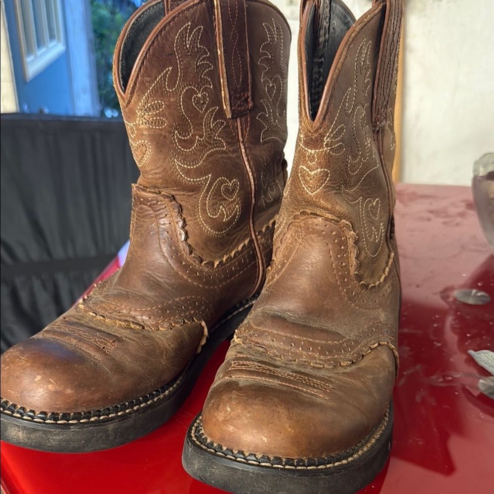 Ariat Tan Leather Cowboy Boots